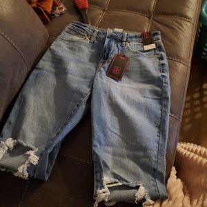 Distressed mom jeans